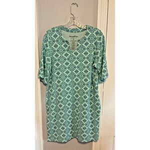 Hang Ten Women's Medium UPF 50+ Breathable Lightweight Dress Aqua Pockets